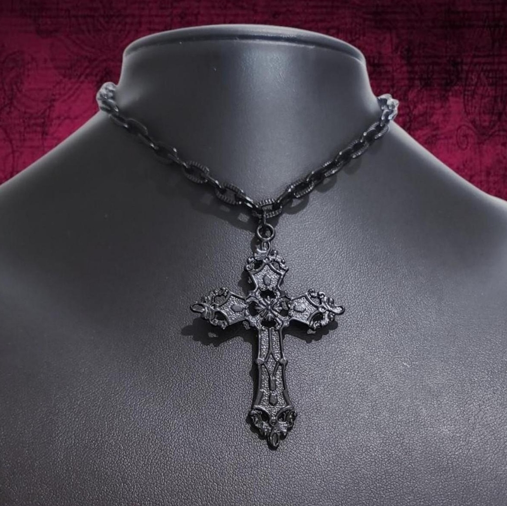 Gothic Black Cross Choker 021-CC